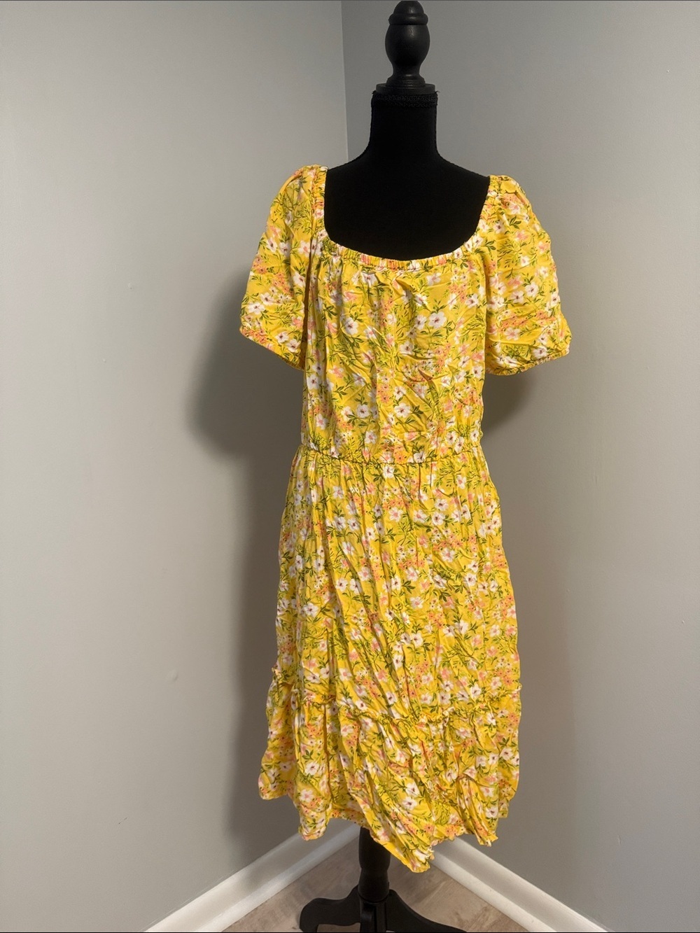 The Children's Place Yellow Floral Midi Dress